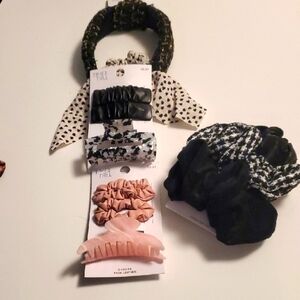 Time and Tru Black and Pink Hair Accessories Set Over 10 Pieces